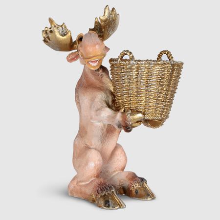Лось с корзиной Тпк полиформ 36х31 cм золото