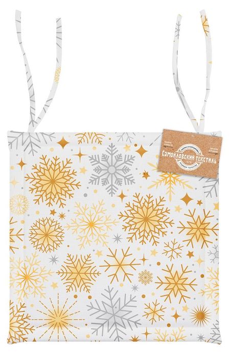 Подушка под стул Самойловский Текстиль Снежинки, 40х40 см