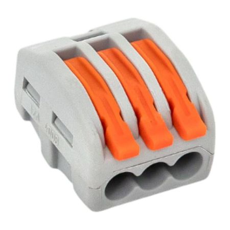 Клемма на 3 провода EKF PROxima СМК 222-413 0,08-(2,5)4 кв.мм с рычажками без пасты (100 шт.) (plc-smk-413)