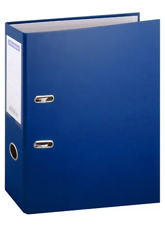 Папка архивная 70мм А4 синяя, бумвинил, прозр.карман