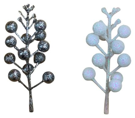 Украшение Снежная королева Ветка 11 см, 1 шт в ассортименте