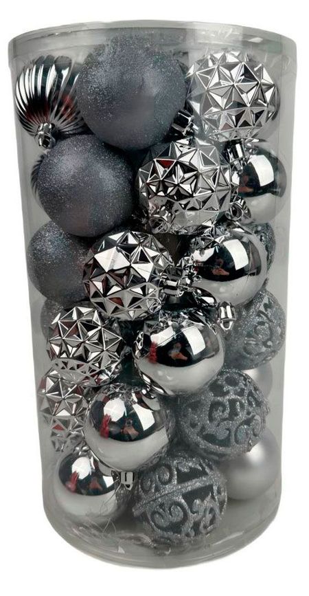 Набор елочных шаров Actuel серебряные, 37 шт
