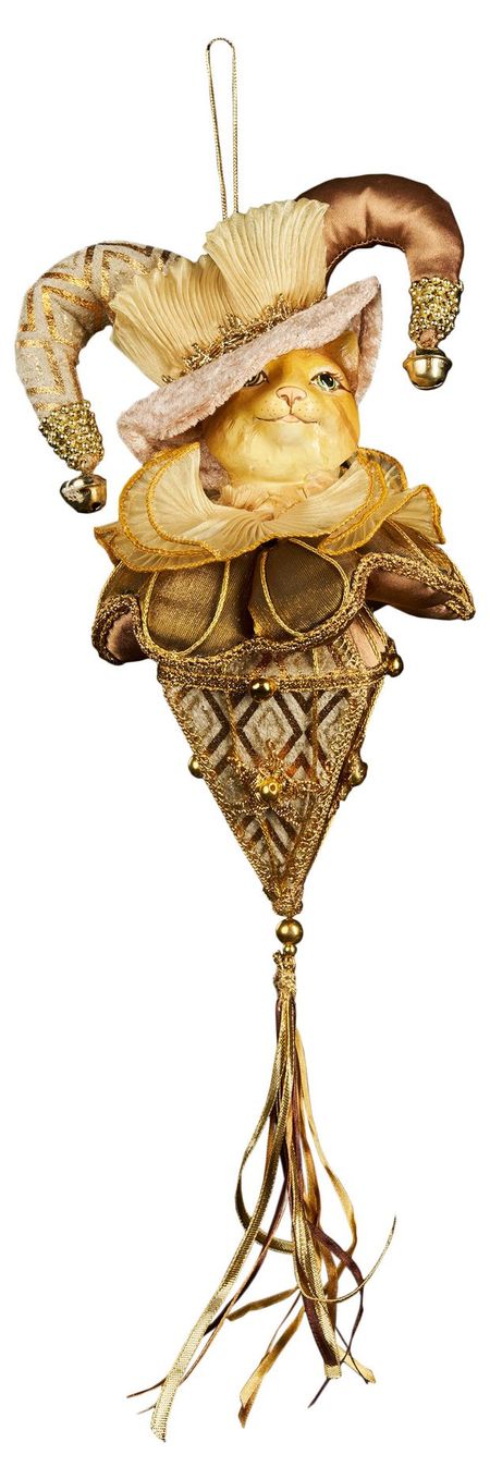 Елочное украшение Подвеска Christmas DeLuxe Кот, 16х45 см