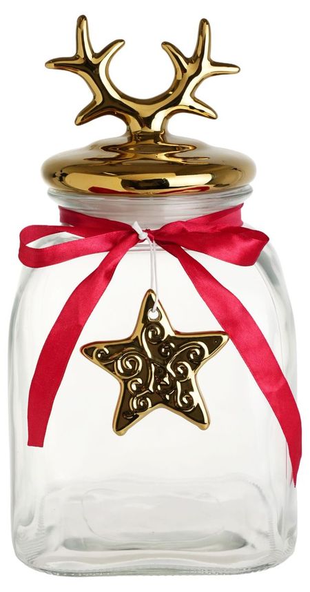 Банка для хранения Actuel Вокруг света с керамической крышкой Золотая звезда, 3,5 л