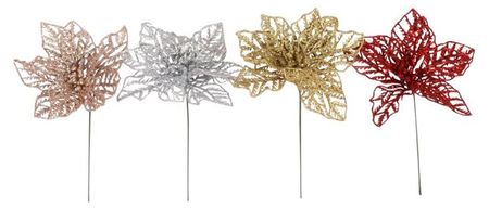 Украшение Вокруг света Цветок пуансеттия 20 см, 1 шт в ассортименте