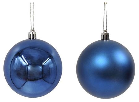 Елочный шар синий 8 см, 1 шт в ассортименте