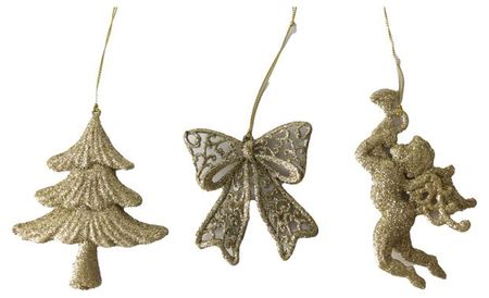 Елочное украшение Actuel Вокруг света Подвеска золотистая пластик, 1 шт в ассортименте