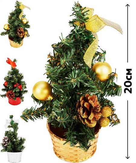 Ель искусственная настольная Actuel в горшке с шишками 20 см, 1 шт в ассортименте