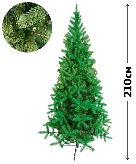 Ель искусственная АШАН Красная птица Оптима микс зеленая, 210 см