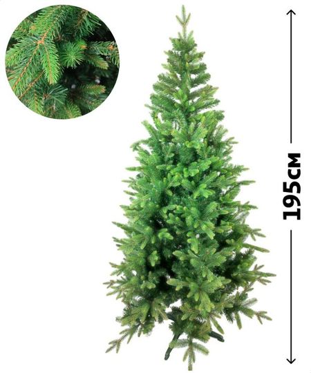 Ель искусственная АШАН Красная птица Лесная микс зеленая, 195 см