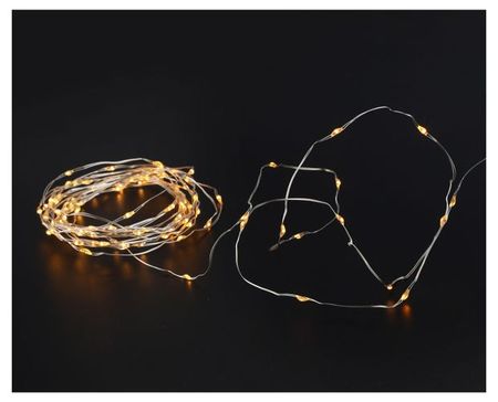 Гирлянда электрическая Actuel Роса на батарейках 100 LED теплый белый, 4,9 м