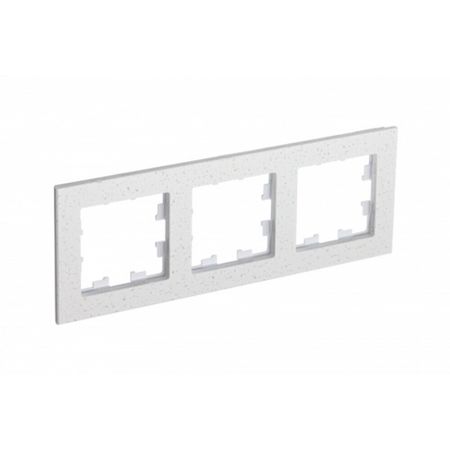 Рамка Systeme Electric AtlasDesign Nature трехместная мрамор крем роял (ATN343103)