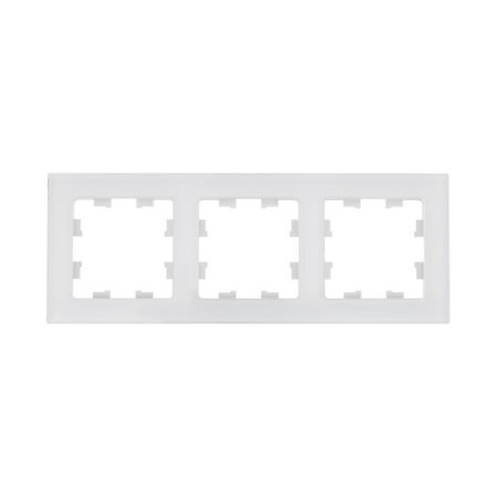 Рамка Systeme Electric AtlasDesign Nature трехместная белая (ATN360103)