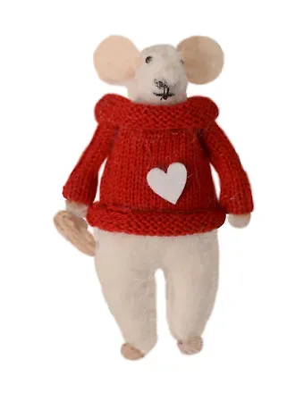 Новогоднее подвесное украшение Мышка в свитере (войлок) (11см) (12-3307030776-11)