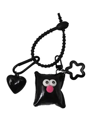 Брелок-обвес на сумку Подушечка с глазками Черная (текстиль) (12-3307032615-6132)