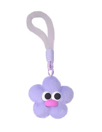 Брелок-обвес на сумку Цветочек с глазками Лавандовый (текстиль) (12-3307032615-6134)