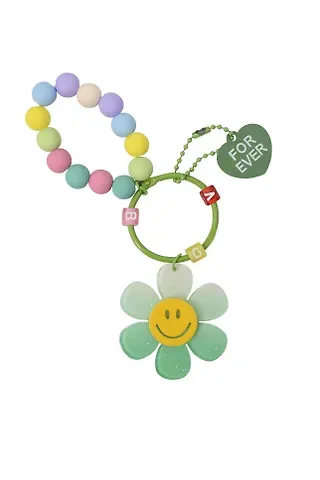 Брелок-обвес на сумку Цветочек с бусинами Мятный (пластик) (12-3307032615-6138)