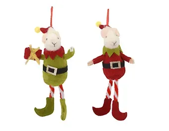 Новогоднее подвесное украшение Мышка в колпаке (войлок) (16см) (12-3307030776-14)