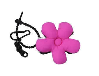 Брелок-обвес на сумку Цветочек Фуксия/Черный (текстиль) (12-3307032615-6121)