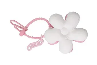 Брелок-обвес на сумку Цветочек Белый/Розовый (текстиль) (12-3307032615-6122)