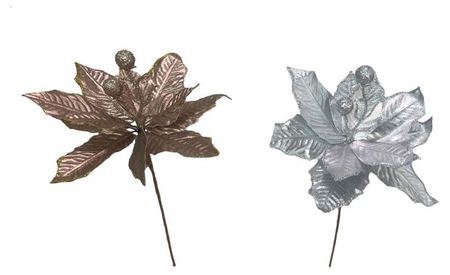 Украшение Actuel Золото театра Цветок пуансеттия 33 см, 1 шт в ассортименте