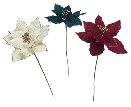 Украшение Actuel Вокруг света Цветок пуансеттия 50 см, 1 шт в ассортименте