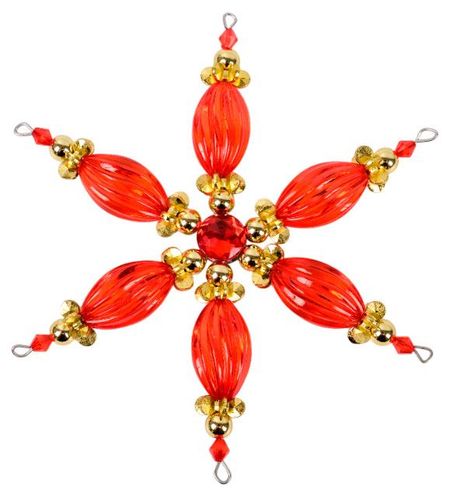 Елочное украшение Вокруг света Подвеска Снежинка, 17,5 см