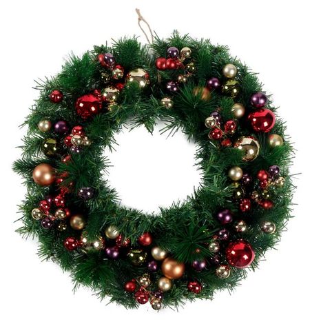 Декорация Actuel Венок мишура и шарики, 50 см