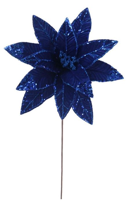 Украшение Снежная королева Цветок пуансеттия, 30 см