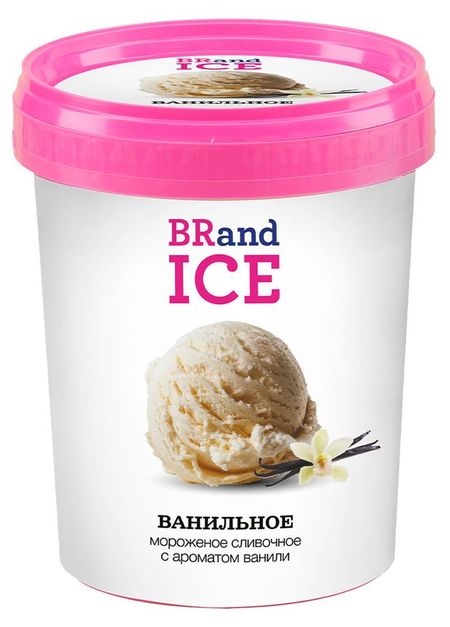 Мороженое сливочное BRandICE Ванильное БЗМЖ, 1 л