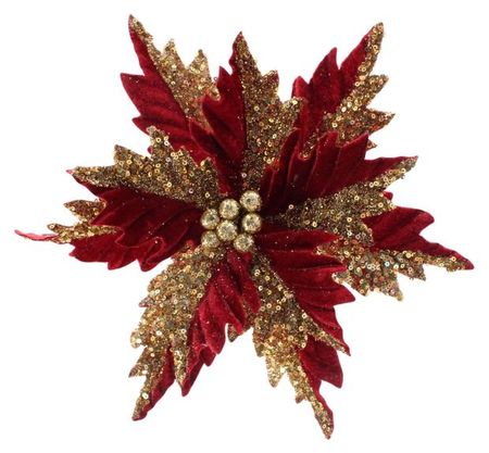 Украшение Вокруг света Цветок пуансеттия, 28 см