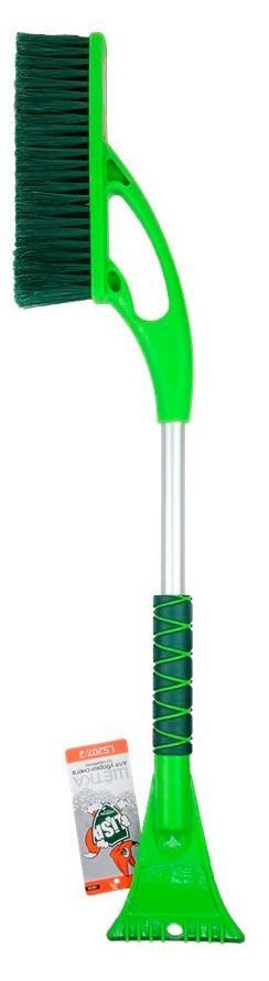 Щетка для уборки снега Li-Sa зеленая со скребком, 72 см