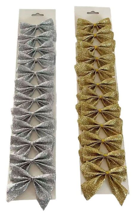 Декорация Бант розовый 12 шт х 7,5х7 см, 1 шт в ассортименте