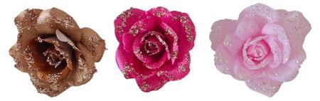 Украшение Actuel Розовый зефир Цветок роза на клипсе 14 см, 1 шт в ассортименте