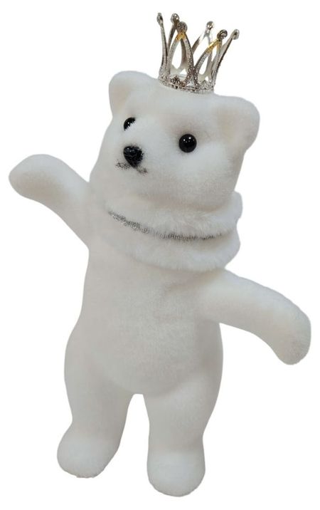 Фигурка декоративная Снежная королева Мишка в короне, 33 см