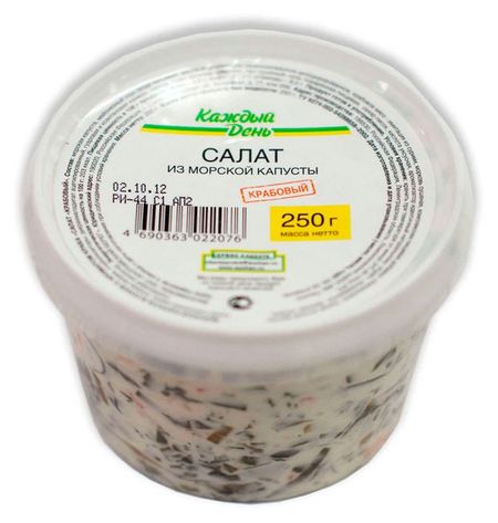 Салат из морской капусты Каждый день Крабовый, 250 г
