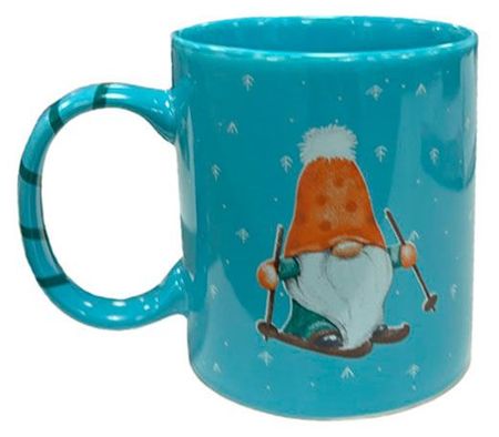 Кружка Actuel Вокруг света Гномик синяя фарфоровая, 320 мл