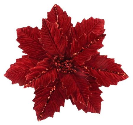 Украшение Вокруг света Цветок пуансеттия, 26 см