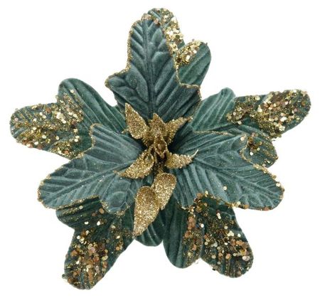 Украшение Золото театра Цветок пуансеттия, 24 см