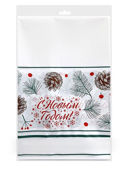 Скатерть одноразовая Vitto Вокруг света С новым годом! полиэтиленовая, 120х180 см