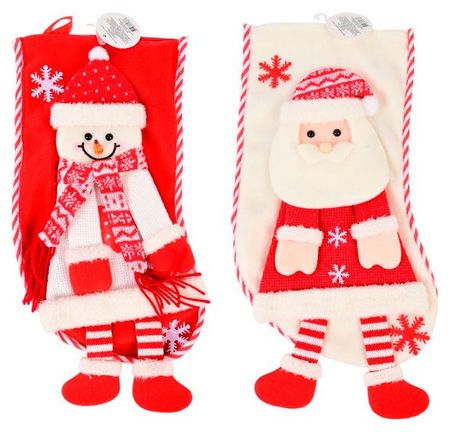 Декорация Рождественский носок 49 см, 1 шт в ассортименте