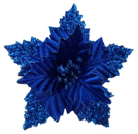 Украшение Снежная королева Цветок пуансеттия, 18 см