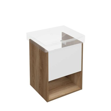 Тумба под раковину Kerama Marazzi Pro 45 см подвесная коричневая/белая (PRO.50.1\OLM)