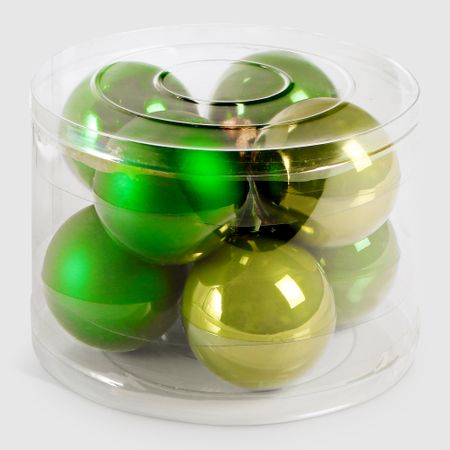 Набор ёлочных игрушек Linhai jinnuo шары зеленые стекло 8 шт 8 см