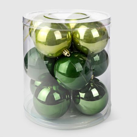 Набор шаров Linhai jinnuo пластик зелёный 8 см 12 шт