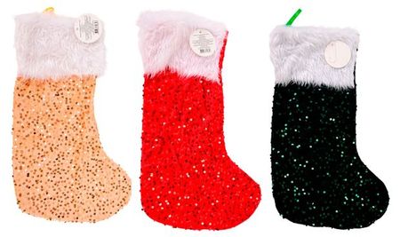 Декорация Рождественский носок 46 см, 1 шт в ассортименте