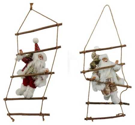 Декорация Санта на лестнице 78 см, 1 шт в ассортименте