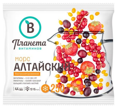 Ягодная смесь Планета Витаминов Морс Алтайский ассорти замороженный, 250 г