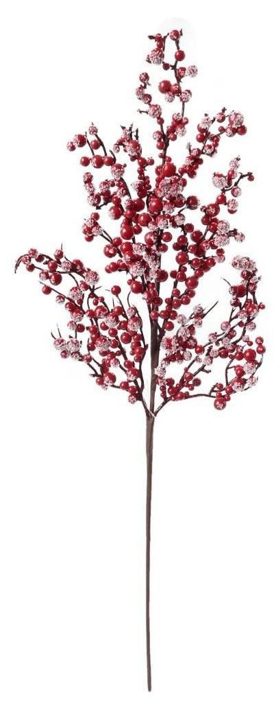 Украшение Вокруг света Ветка заснеженные ягоды, 74 см