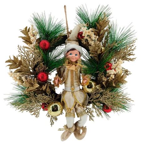 Декорация Венок рождественский эльф, 50 см